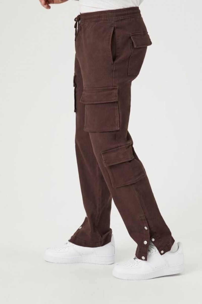 Pantalon Forever 21 Twill Button Hem Cargo Joggers Hombre Cocoa | zp0UJ2K0ECQ