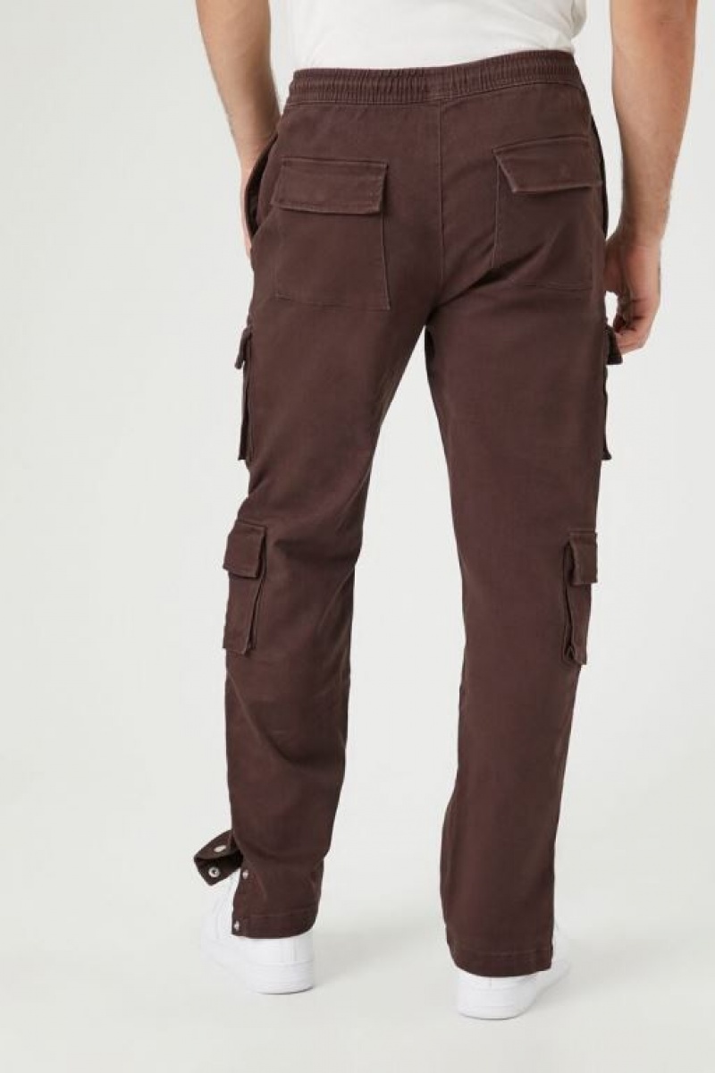 Pantalon Forever 21 Twill Button Hem Cargo Joggers Hombre Cocoa | zp0UJ2K0ECQ