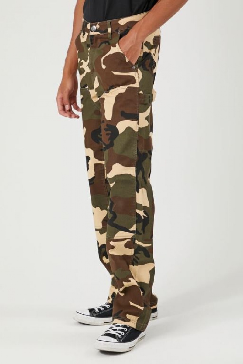 Pantalon Forever 21 Twill Camo Utility Hombre Verde Oliva Multicolor | vDC3SBYwtjD