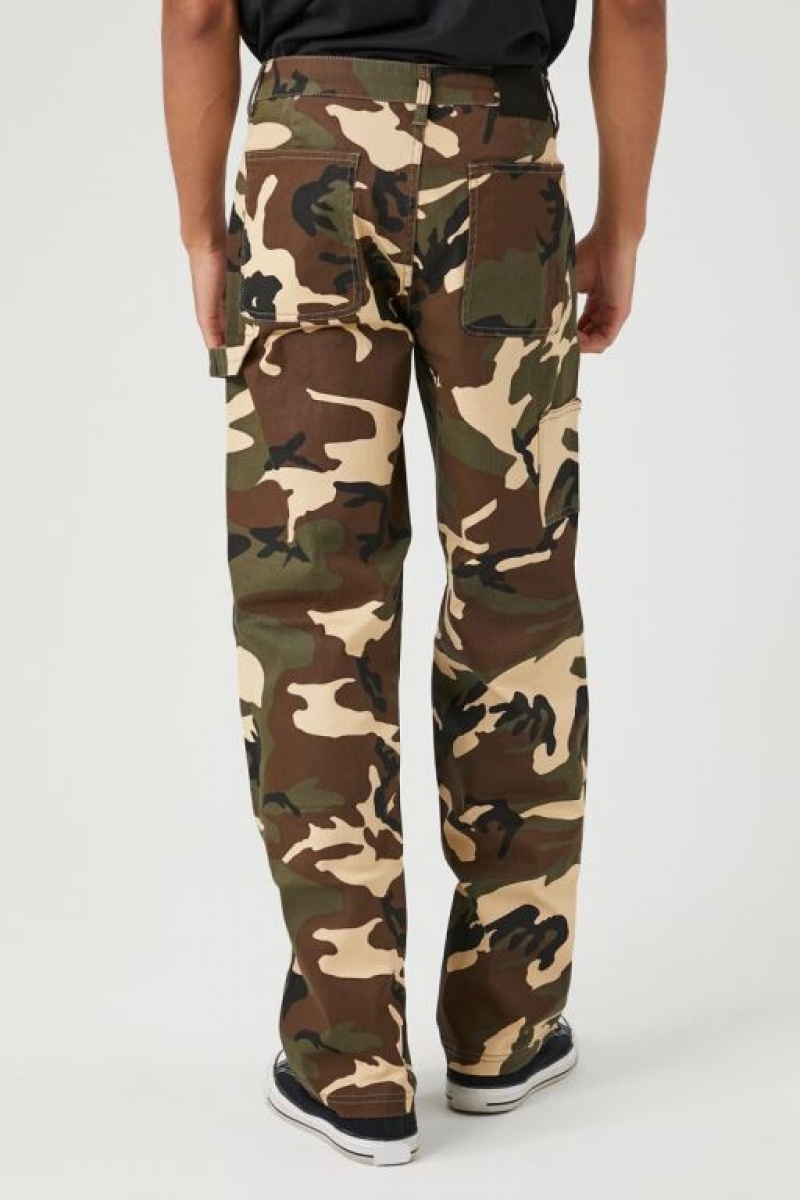 Pantalon Forever 21 Twill Camo Utility Hombre Verde Oliva Multicolor | vDC3SBYwtjD