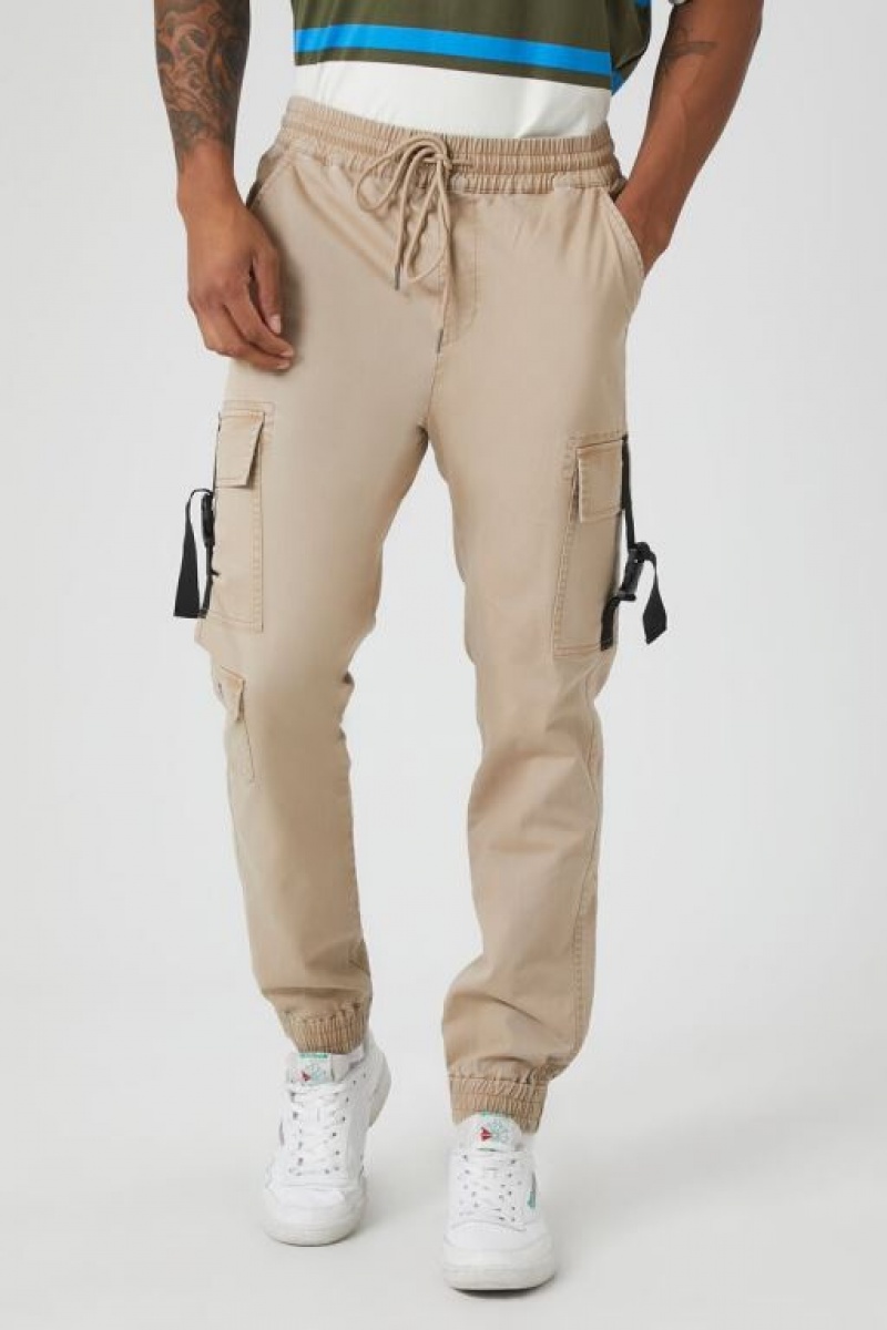 Pantalon Forever 21 Twill Cargo Drawstring Joggers Hombre Gris Marrones | yyC7GdLi3NA