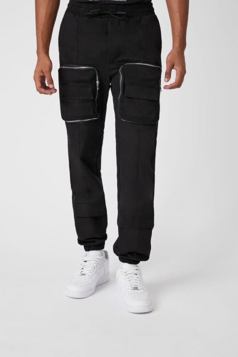 Pantalon Forever 21 Twill D Pocket Cargo Joggers Hombre Negras | tcfAMFUFdZC