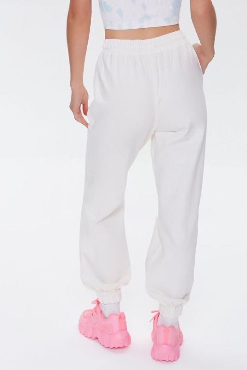 Pantalon Forever 21 Twill Drawstring Joggers Mujer Blancas | BcsRIdr9NpO