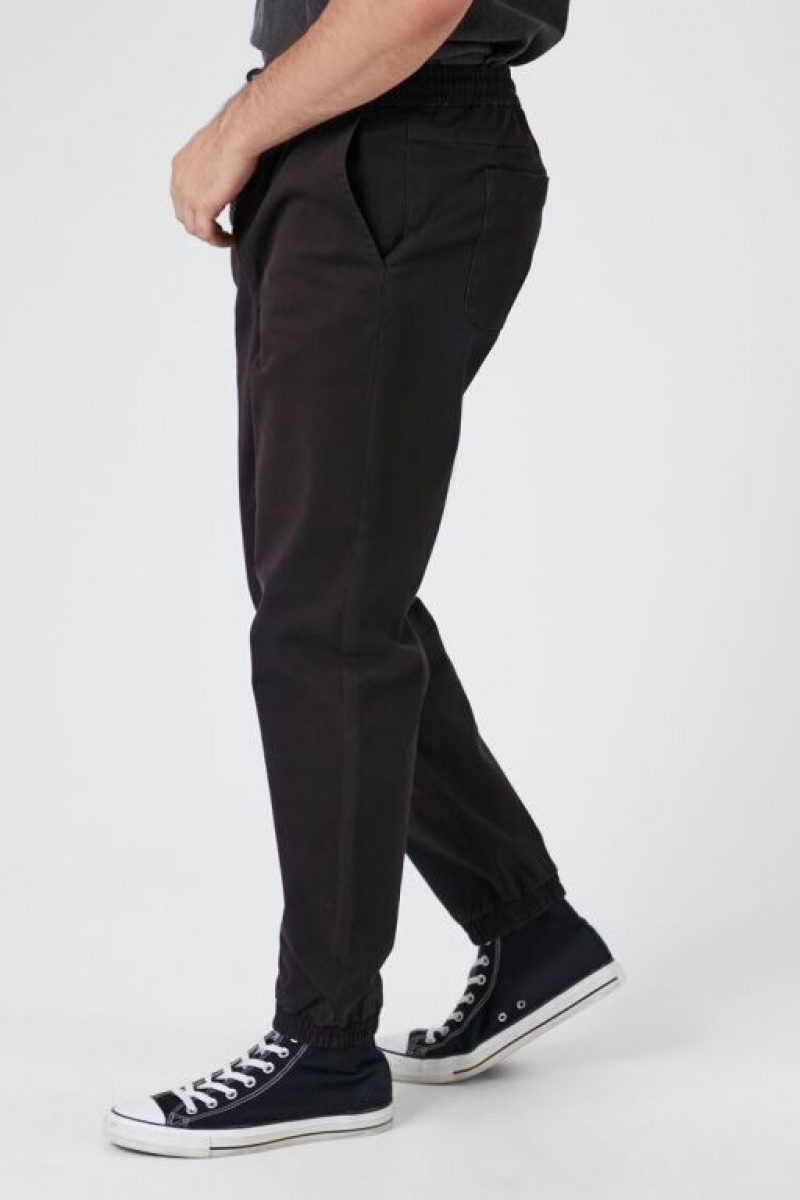 Pantalon Forever 21 Twill Drawstring Joggers Hombre Negras | JomxkdVEk3k