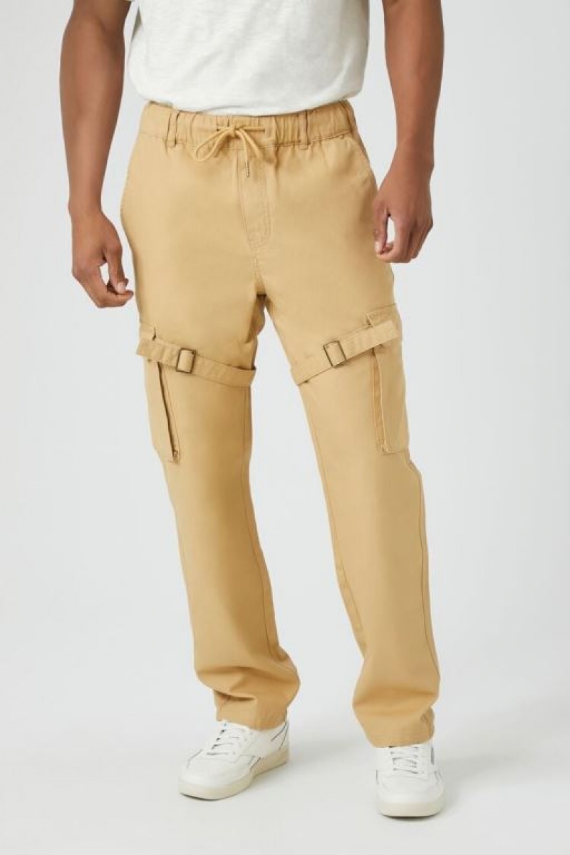 Pantalon Forever 21 Twill Drawstring Utility Strap Hombre Marrones | m4jg6wQIqpb