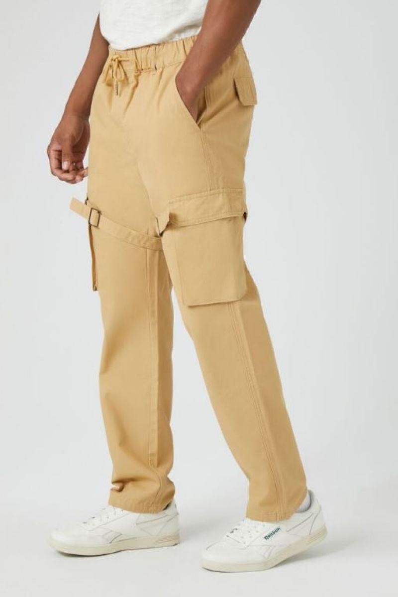 Pantalon Forever 21 Twill Drawstring Utility Strap Hombre Marrones | m4jg6wQIqpb