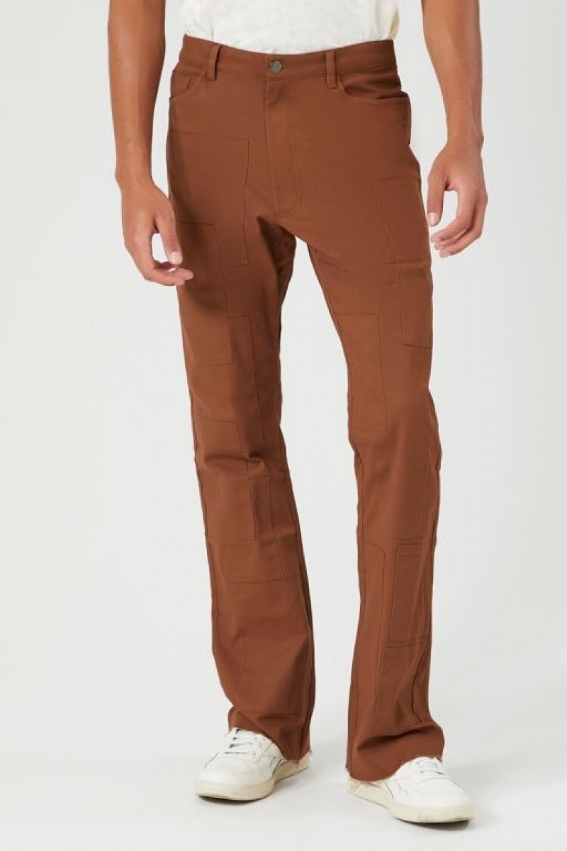 Pantalon Forever 21 Twill Mid Rise Flare Hombre Marrones | gOwi0BeL2ql