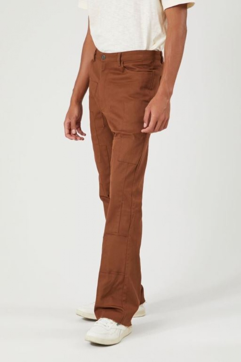 Pantalon Forever 21 Twill Mid Rise Flare Hombre Marrones | gOwi0BeL2ql