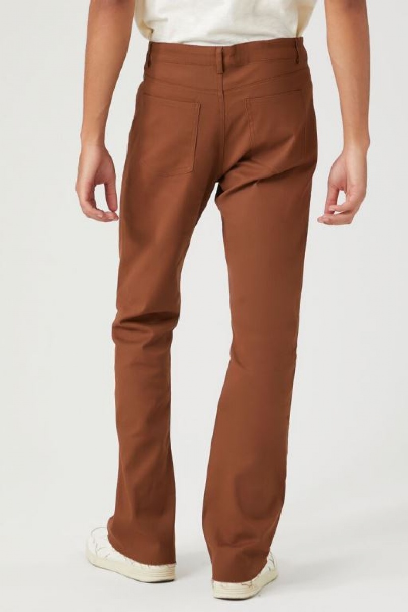 Pantalon Forever 21 Twill Mid Rise Flare Hombre Marrones | gOwi0BeL2ql