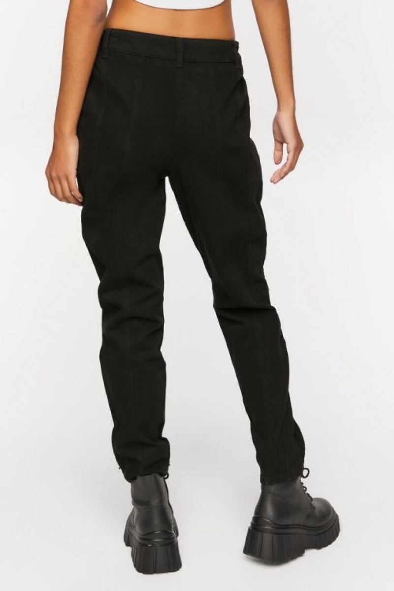 Pantalon Forever 21 Twill Mid Rise Joggers Mujer Negras | 2jXVYSTCRif