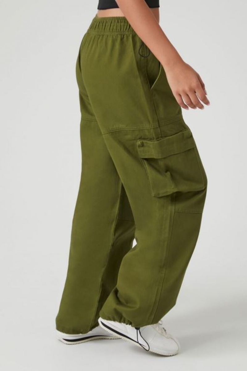 Pantalon Forever 21 Twill Toggle Drawstring Joggers Mujer Verde Oliva | wIrUdyhuGSd