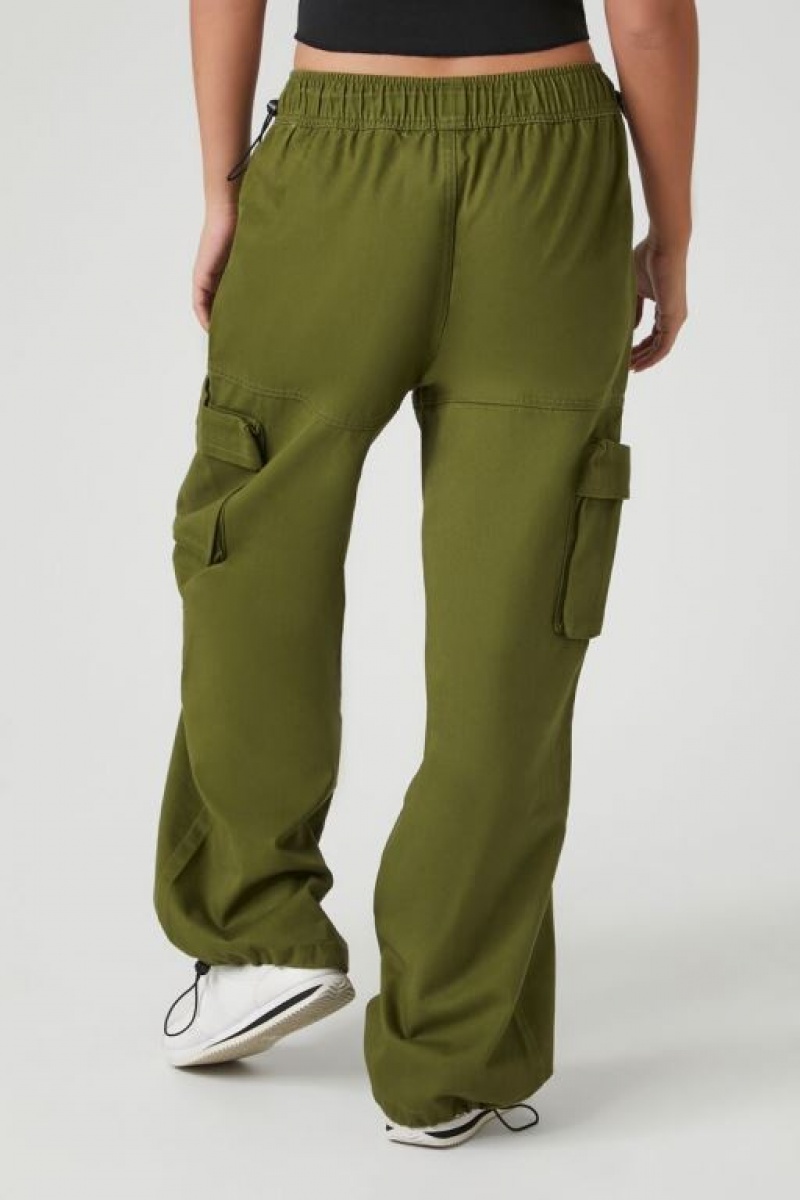 Pantalon Forever 21 Twill Toggle Drawstring Joggers Mujer Verde Oliva | wIrUdyhuGSd