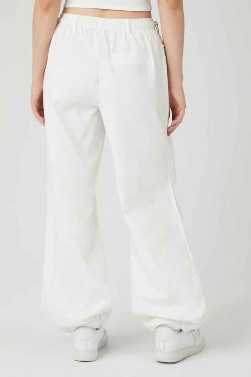 Pantalon Forever 21 Twill Wide Leg Cargo Mujer Blancas | 6d9kco9YcUF