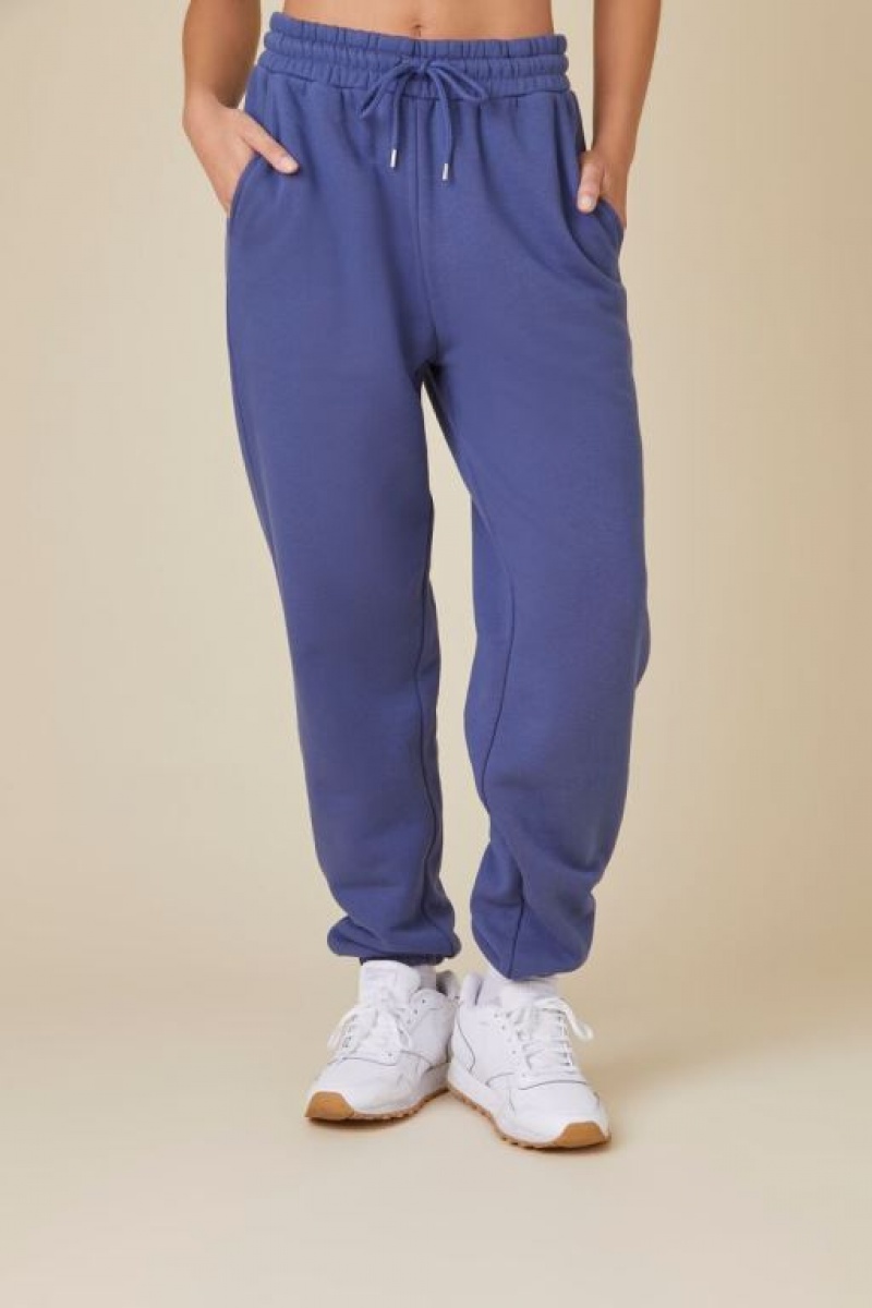 Pantalon Forever 21 Uniform Fleece Drawstring Joggers Mujer Azul Marino | eBPsLXWBcNu