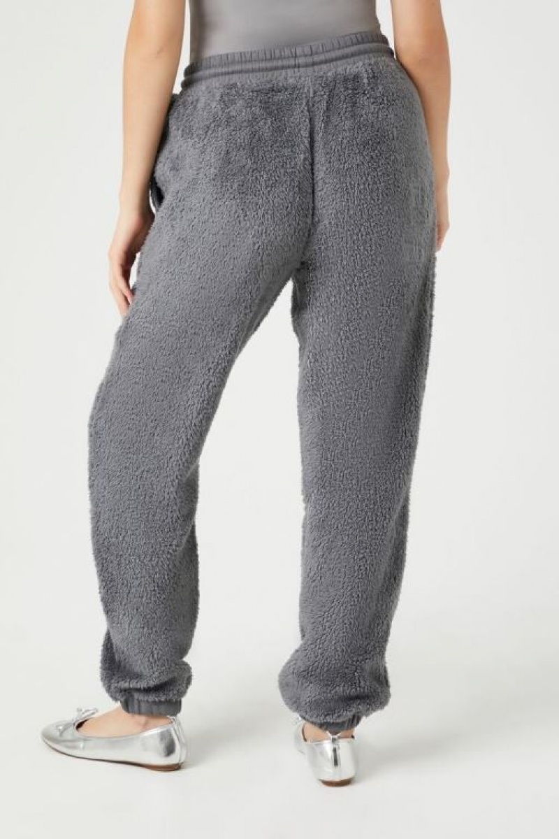 Pantalon Forever 21 Unisex Fleece Drawstring Joggers Mujer Gris | YfcpMMZsoFh