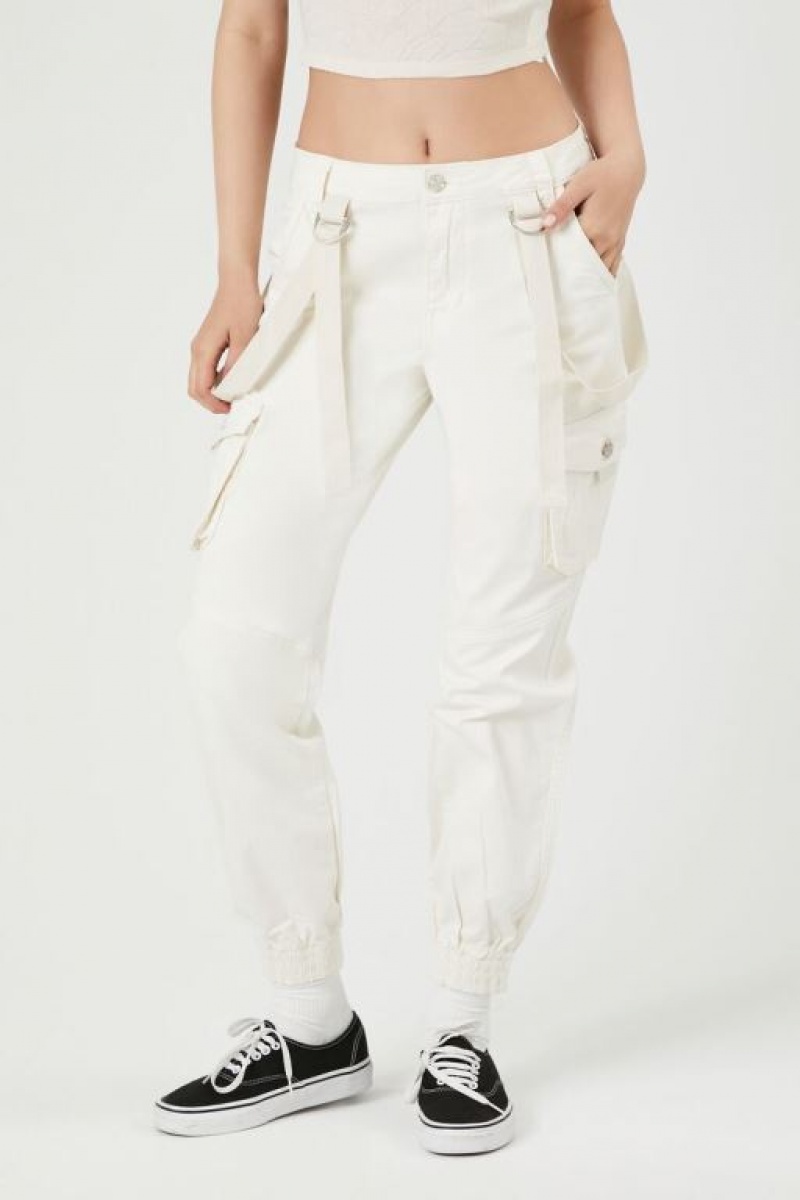 Pantalon Forever 21 Utility Cargo Joggers Mujer Amarillo Claro | RvOtLfYQM3M