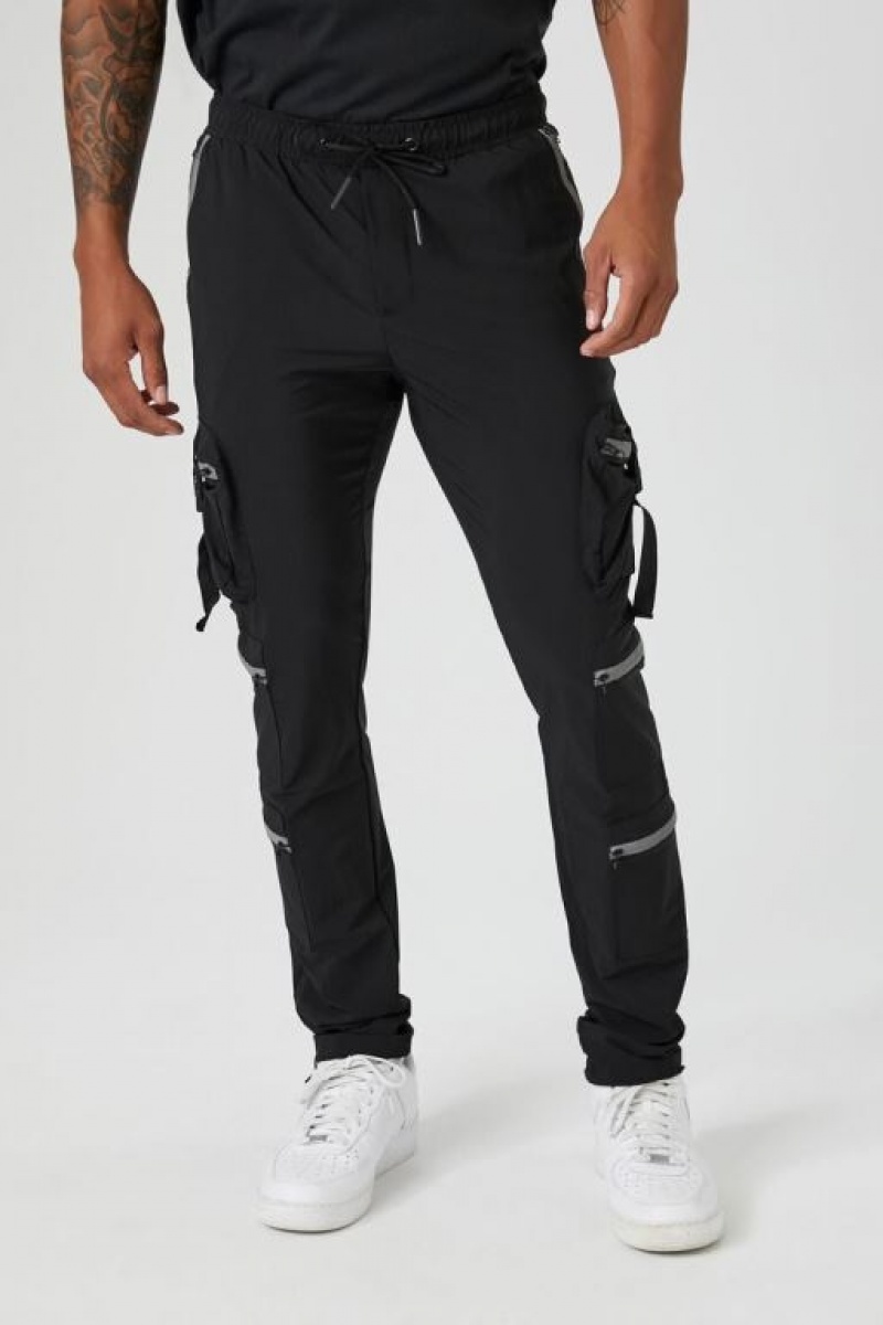 Pantalon Forever 21 Utility Cargo Joggers Hombre Negras | jtfIyVNNw5i