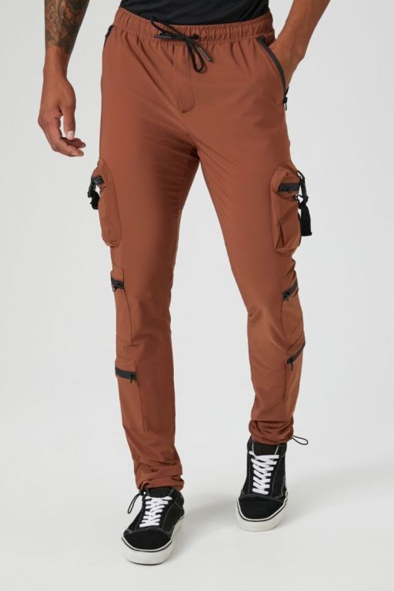 Pantalon Forever 21 Utility Cargo Joggers Hombre Marrones | CHLEKo7R49d