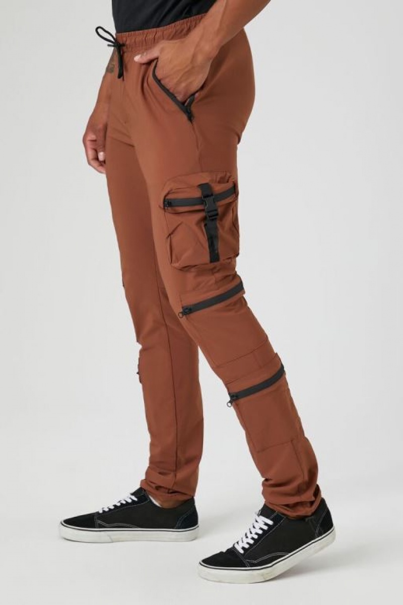 Pantalon Forever 21 Utility Cargo Joggers Hombre Marrones | CHLEKo7R49d