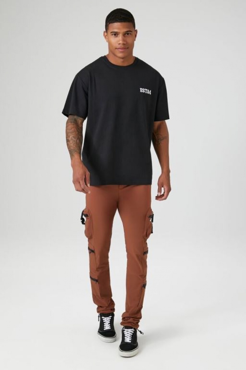 Pantalon Forever 21 Utility Cargo Joggers Hombre Marrones | CHLEKo7R49d