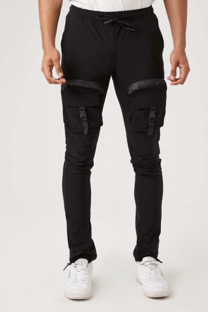 Pantalon Forever 21 Utility Cargo Joggers Hombre Negras | GjuwyyhW5yE