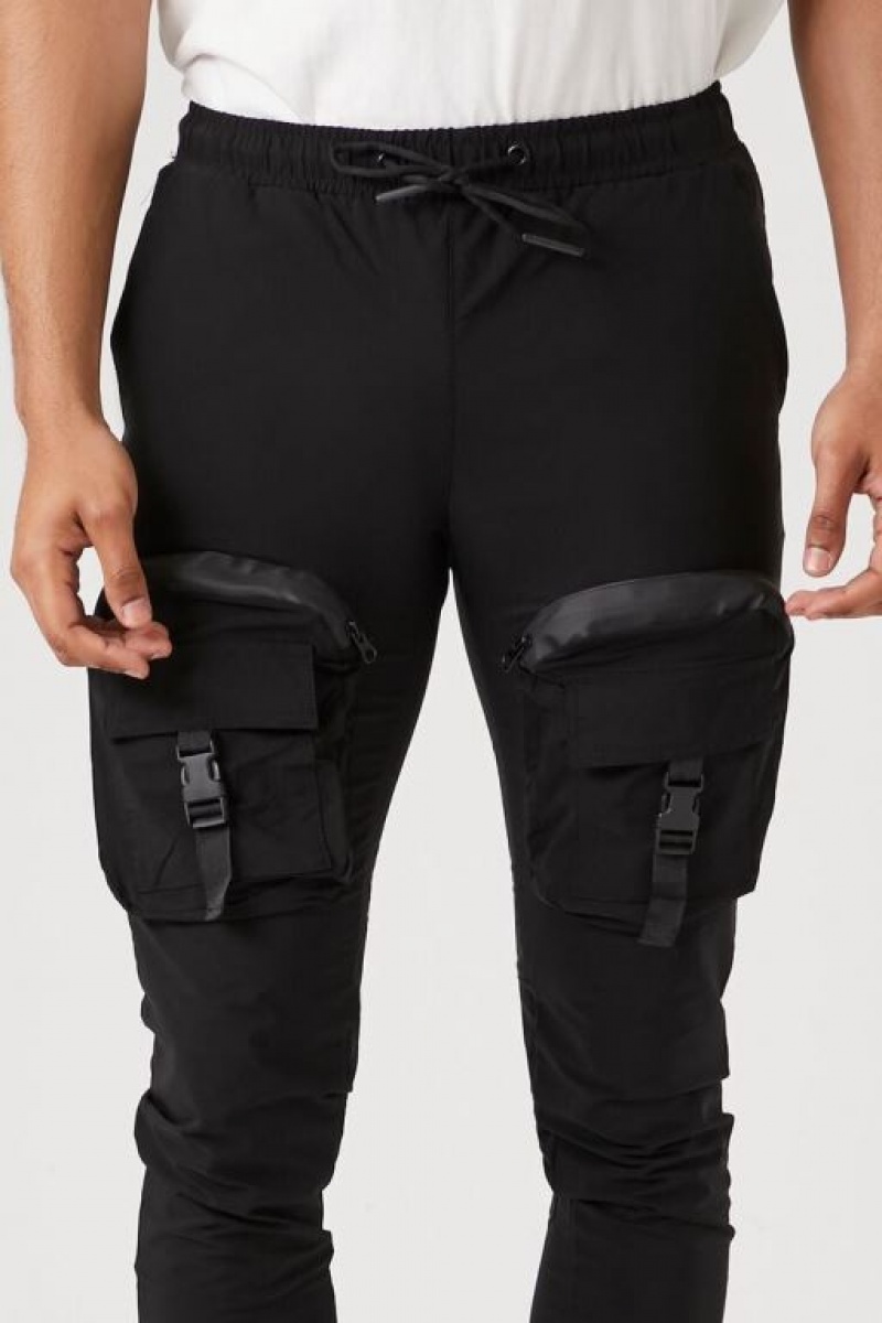 Pantalon Forever 21 Utility Cargo Joggers Hombre Negras | GjuwyyhW5yE