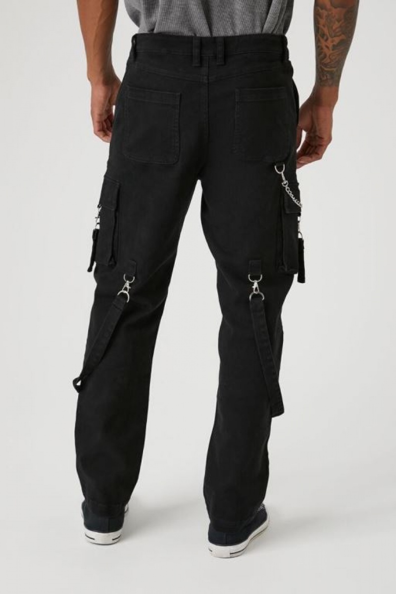 Pantalon Forever 21 Utility Wallet Chain Cargo Hombre Negras | iY0DIfQ4yQS