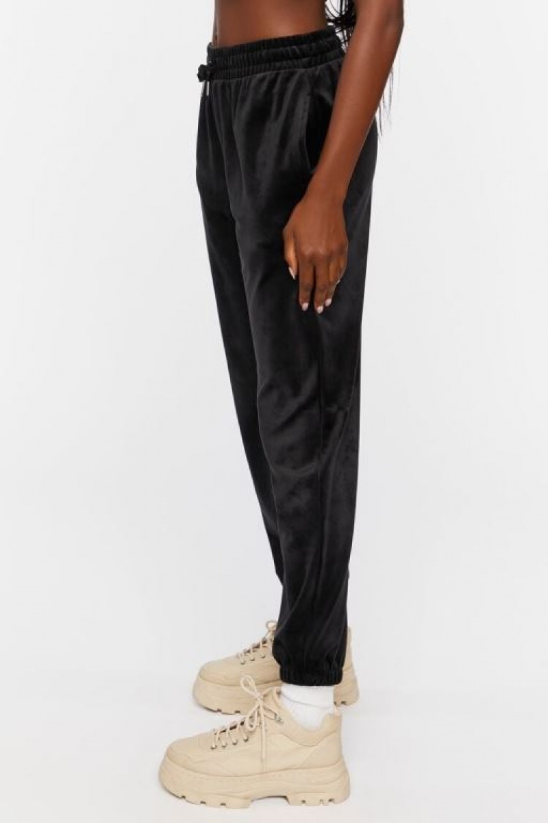 Pantalon Forever 21 Velour Drawstring Joggers Mujer Negras | cOQXCoSIbK8