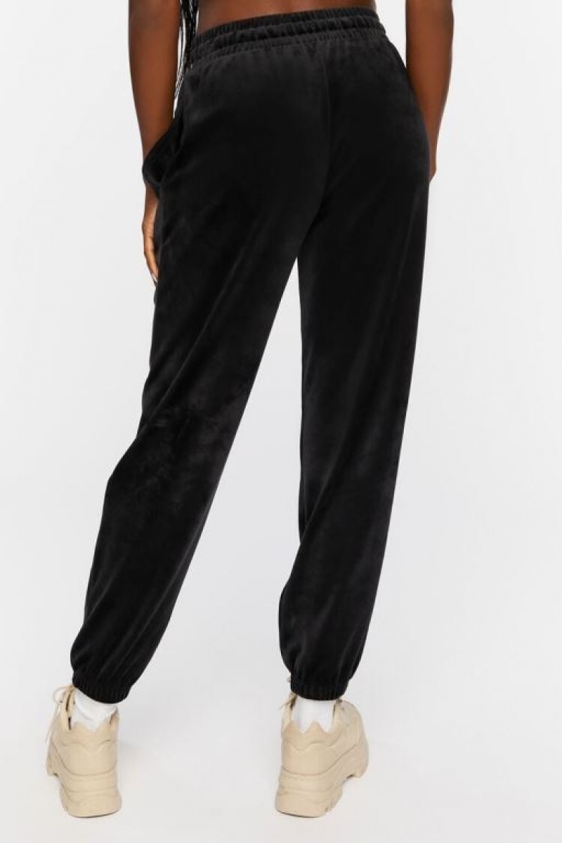 Pantalon Forever 21 Velour Drawstring Joggers Mujer Negras | cOQXCoSIbK8