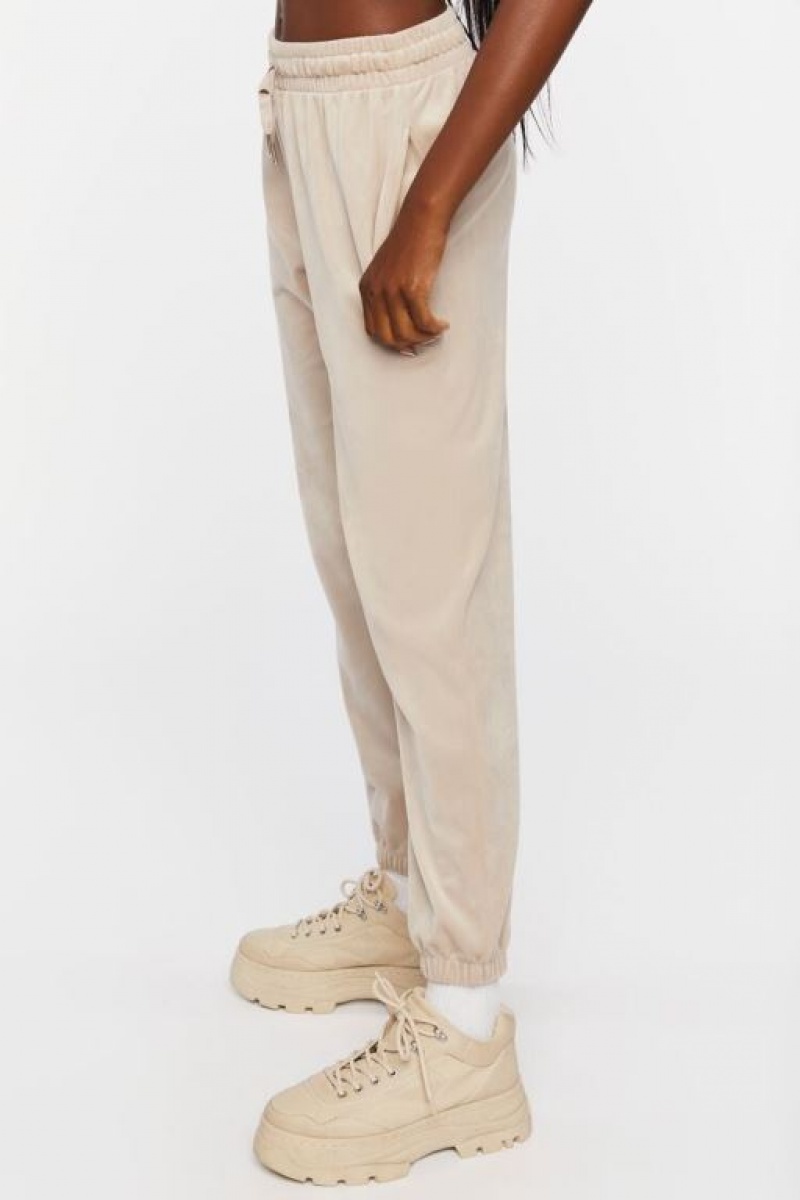 Pantalon Forever 21 Velour Drawstring Joggers Mujer Gris | DoKWsM8Wasr