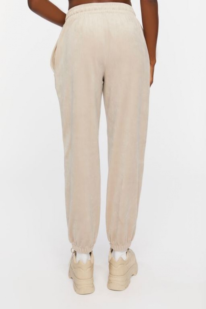 Pantalon Forever 21 Velour Drawstring Joggers Mujer Gris | DoKWsM8Wasr