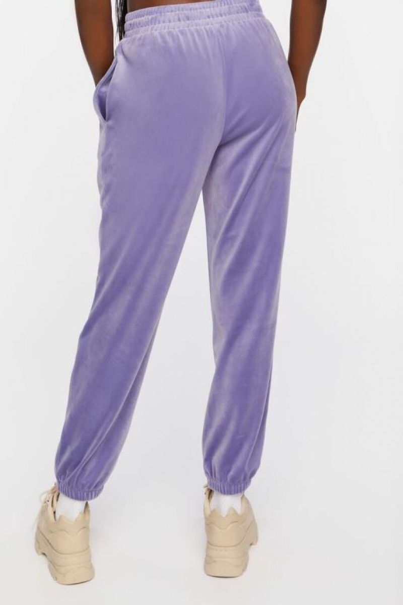 Pantalon Forever 21 Velour Drawstring Joggers Mujer Moradas | jtZXbixNJvv