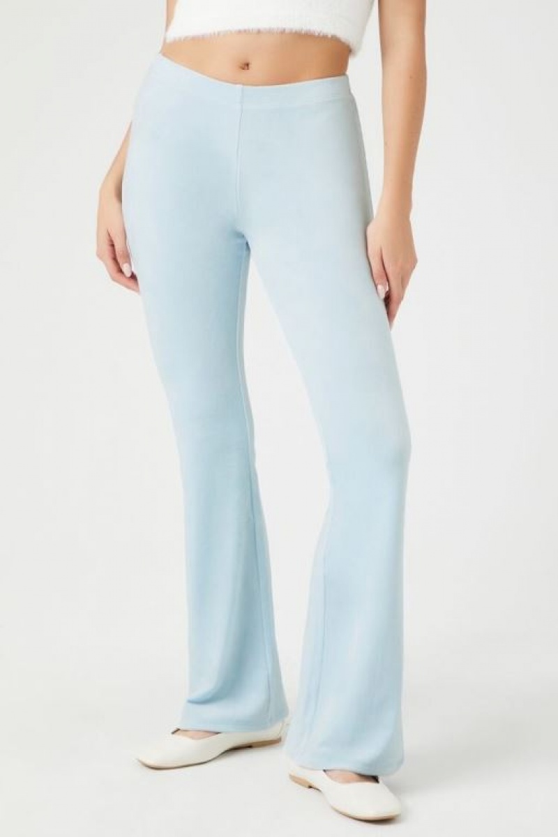 Pantalon Forever 21 Velour Flare Mujer Azules | 2ARiG8Vu1f5