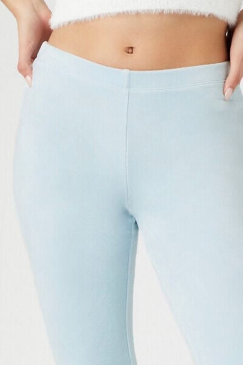 Pantalon Forever 21 Velour Flare Mujer Azules | 2ARiG8Vu1f5