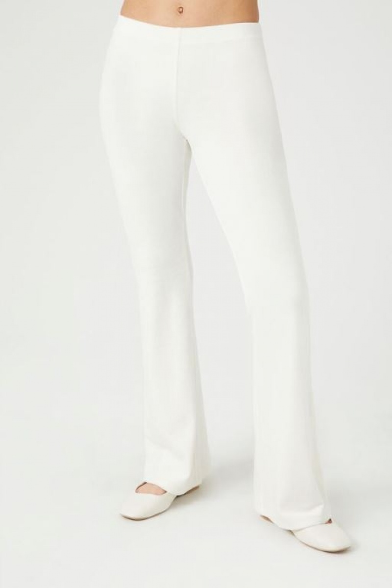 Pantalon Forever 21 Velour Flare Mujer Blancas | xUd8w2luT4E