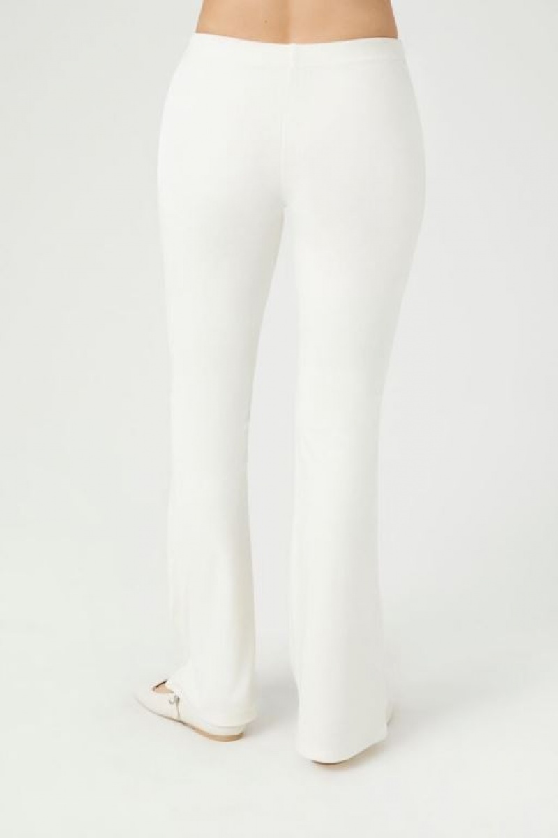 Pantalon Forever 21 Velour Flare Mujer Blancas | xUd8w2luT4E