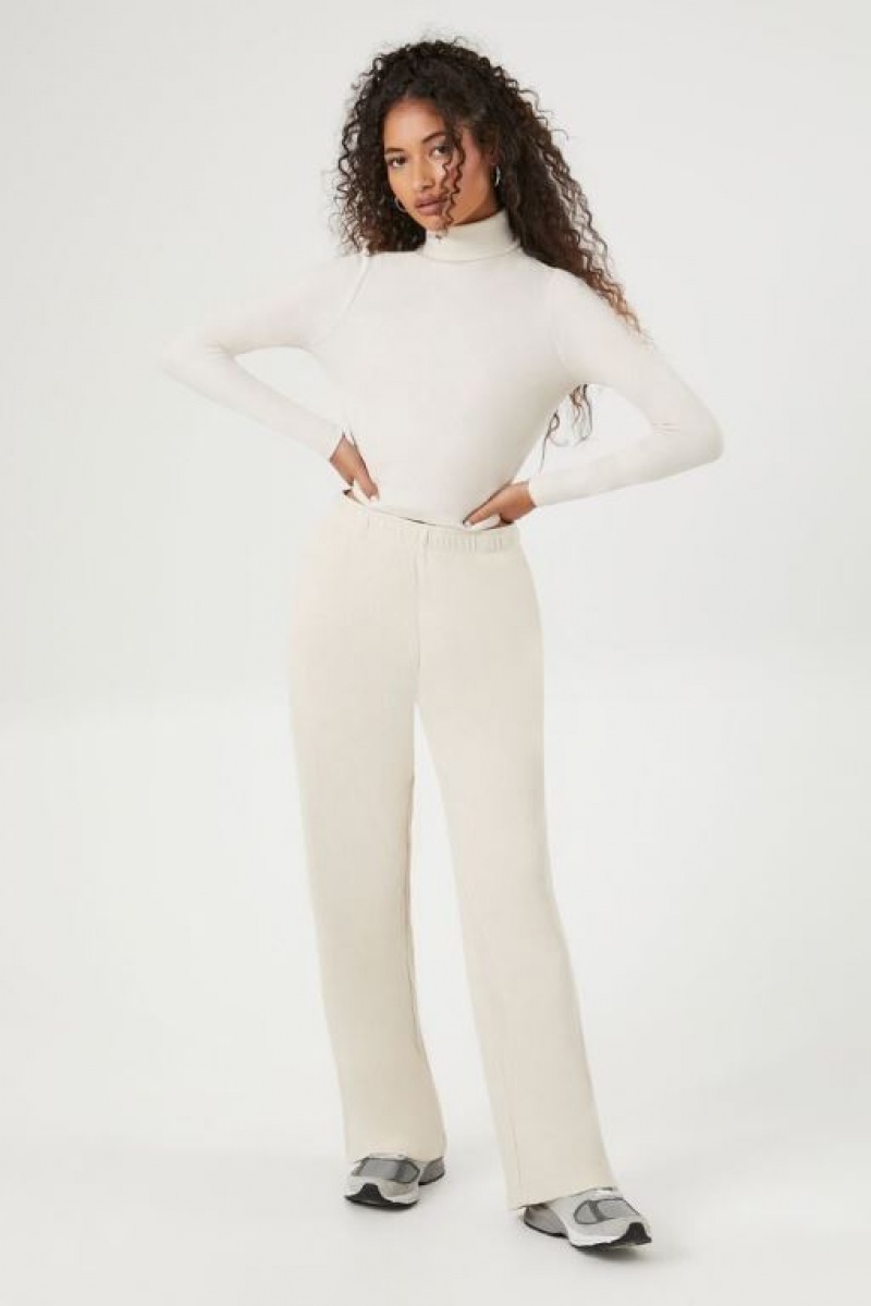 Pantalon Forever 21 Waffle Knit Mujer Beige | ARFxCFIUeBm