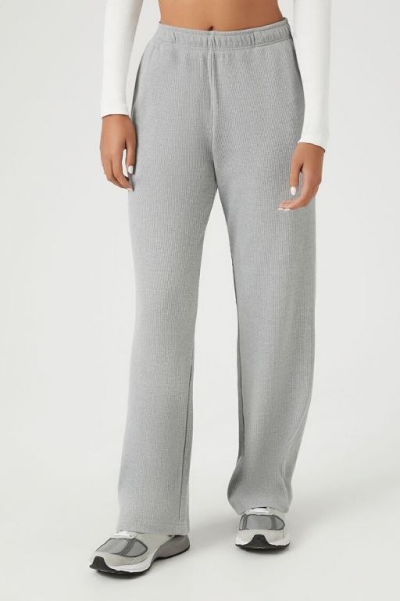 Pantalon Forever 21 Waffle Knit Mujer Gris | 3N5b4xbNgc2