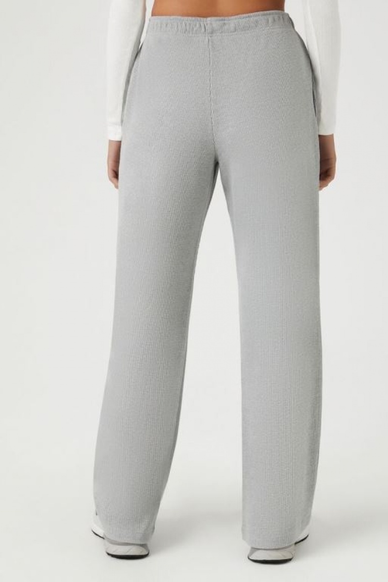 Pantalon Forever 21 Waffle Knit Mujer Gris | 3N5b4xbNgc2