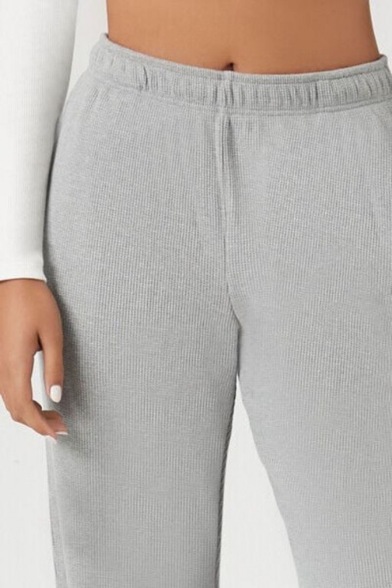 Pantalon Forever 21 Waffle Knit Mujer Gris | 3N5b4xbNgc2