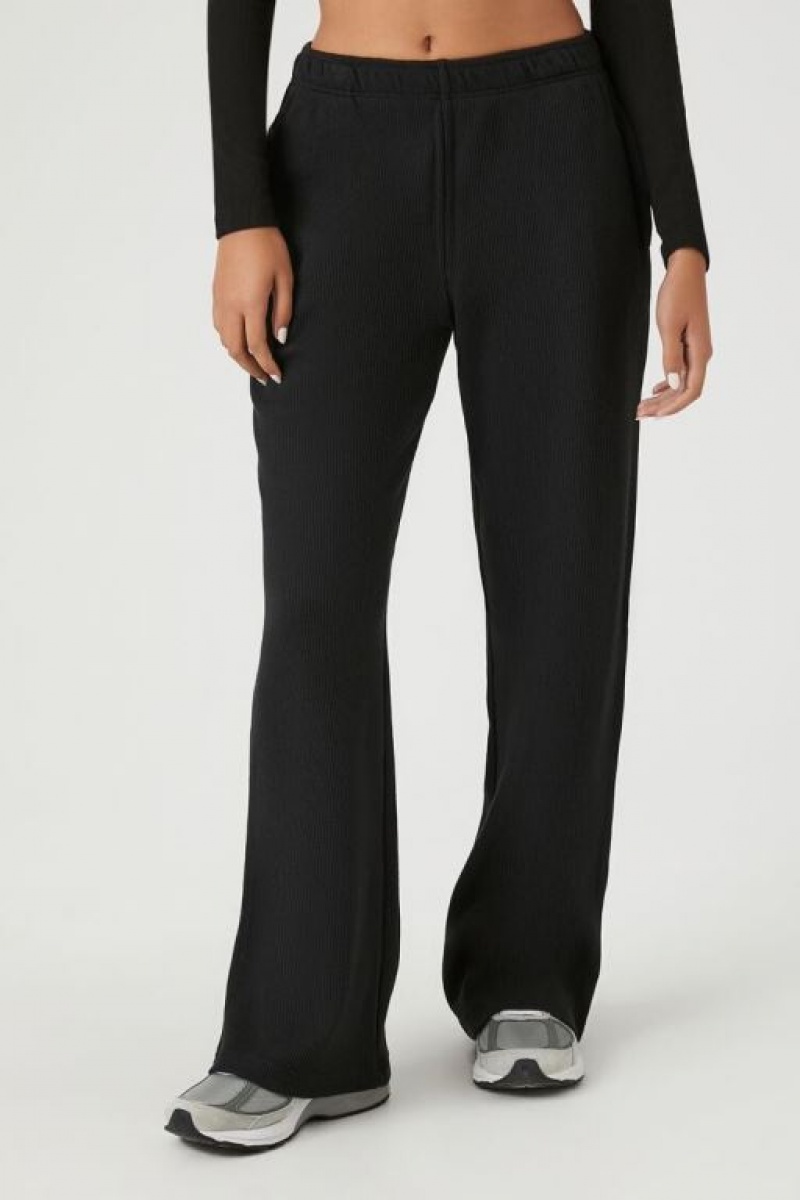 Pantalon Forever 21 Waffle Knit Mujer Negras | SDMGW0VPo14