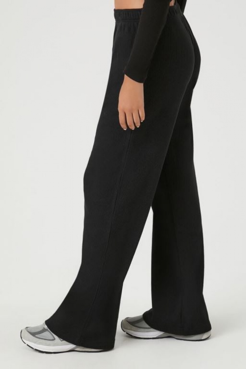 Pantalon Forever 21 Waffle Knit Mujer Negras | SDMGW0VPo14