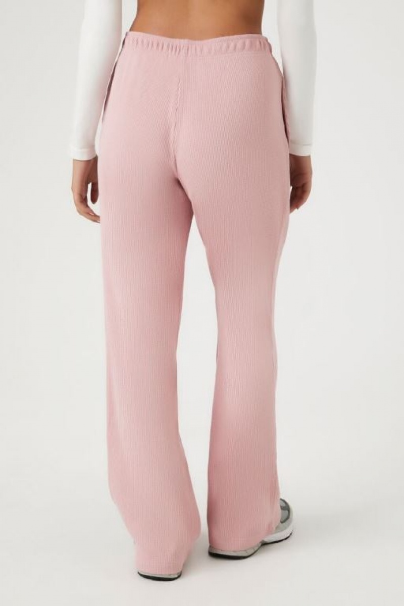 Pantalon Forever 21 Waffle Knit Mujer Rosas | 4fQUDMJ9jnp