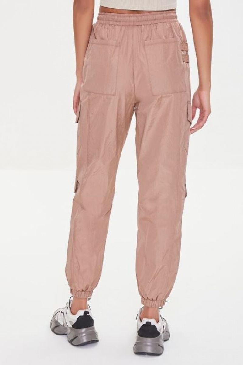 Pantalon Forever 21 Windbreaker Cargo Joggers Mujer Cocoa | tqNkJ8JIUQm