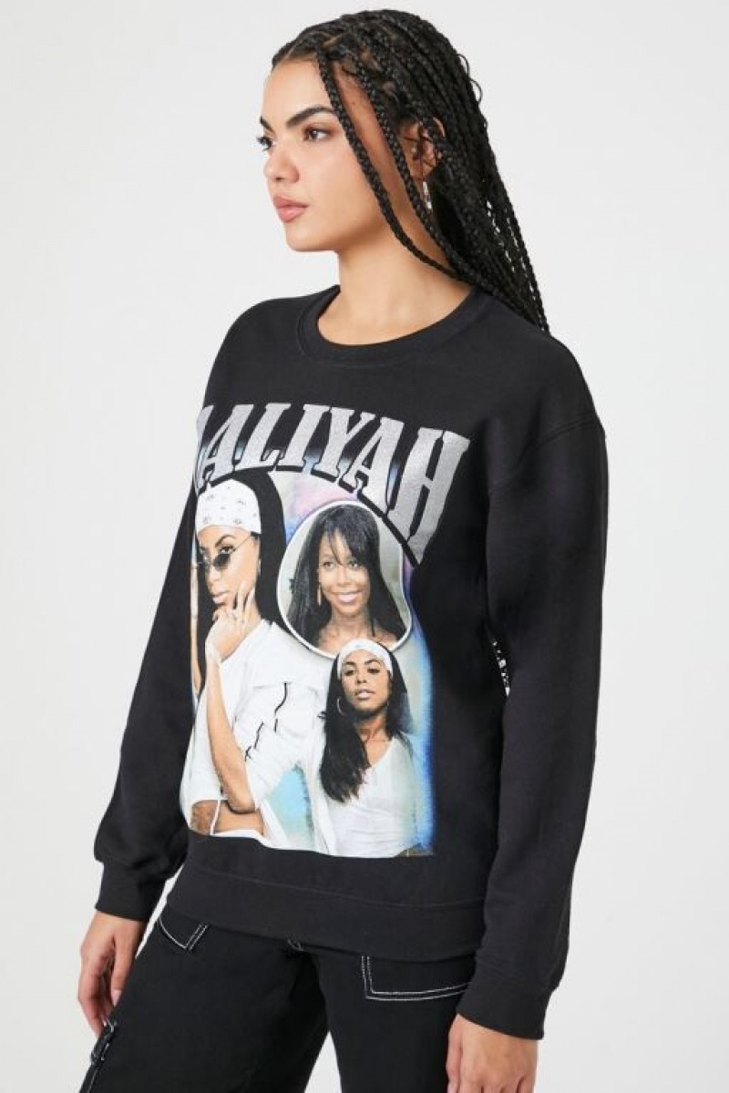 Pullover Forever 21 Aaliyah Estampadas Mujer Negras Multicolor | UpU2UuGKHWQ