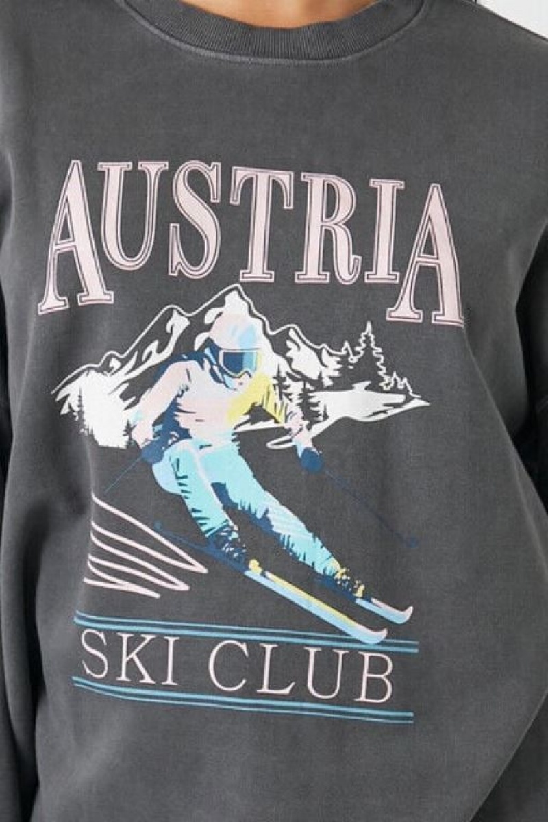 Pullover Forever 21 Austria Ski Club Estampadas Mujer Gris Multicolor | PKcJuevNAuf