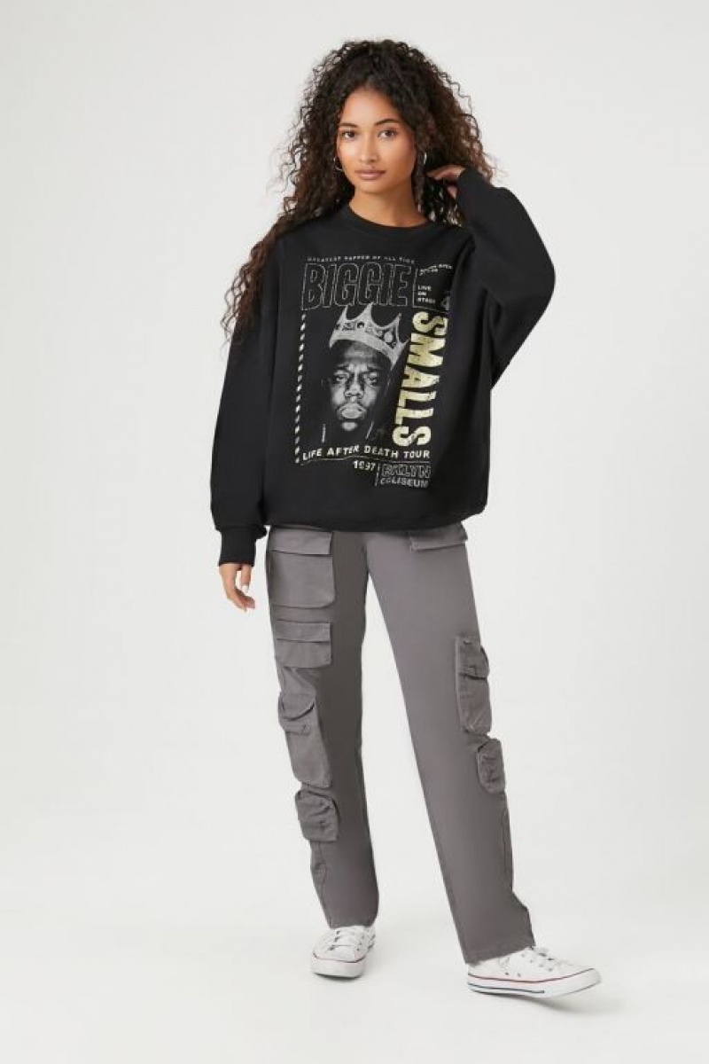 Pullover Forever 21 Biggie Smalls Estampadas Mujer Negras Multicolor | rMT0bF5KRny