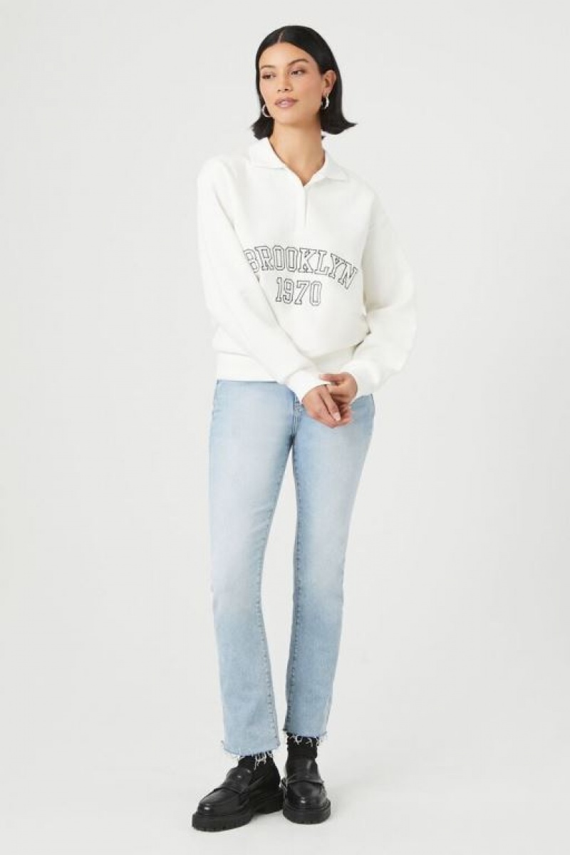 Pullover Forever 21 Brooklyn Estampadas Mujer Blancas Multicolor | lFovGpaEoWh