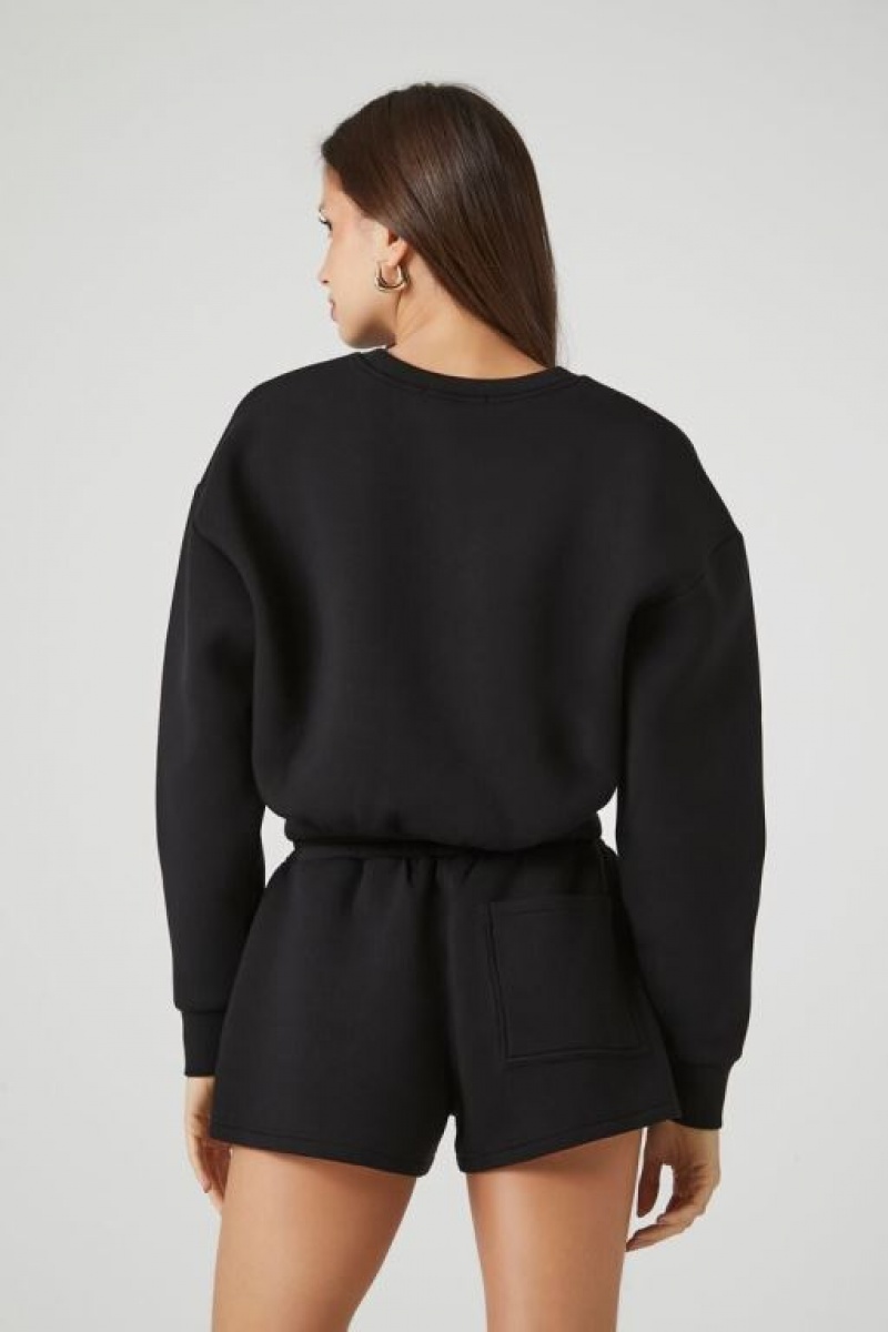 Pullover Forever 21 Cropped Drop Sleeve Mujer Negras | hdVIUl1XSsx