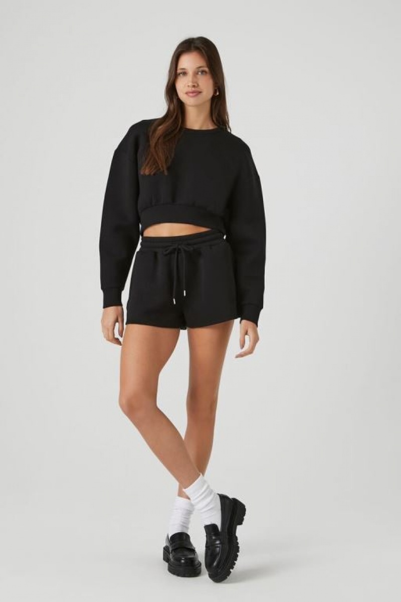 Pullover Forever 21 Cropped Drop Sleeve Mujer Negras | hdVIUl1XSsx